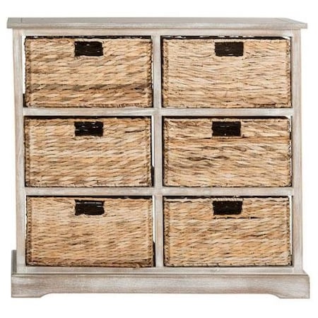 Safavieh Keenan 6 Basket Storage Chest- Vintage White - 29.5 x 13.4 x 32.1 in. AMH5740E